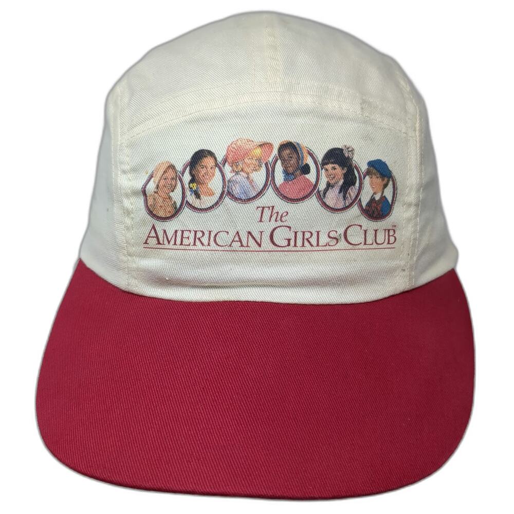 Pleasant Company 5 Panel White Red Hat One Size American Girls Club Graphic